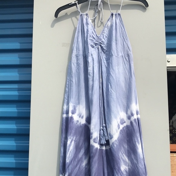 LONG BLUE TYE DYED MAXI SUMMER DRESS by SUGAR & CREAM SIZE SMALL EUC - Picture 4 of 10